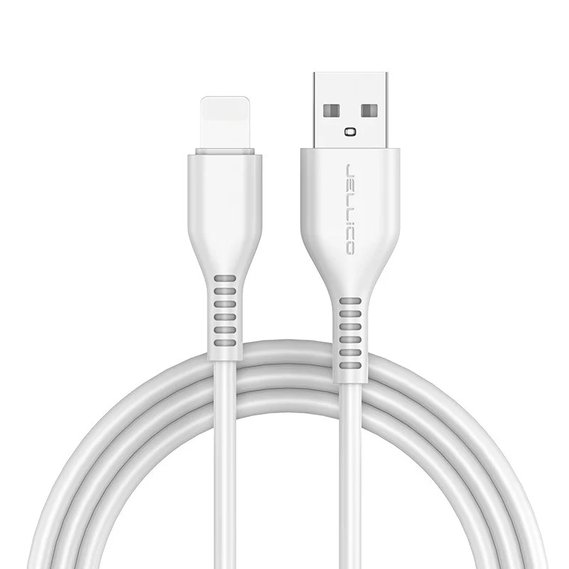 Jellico KDS-30 Cable, Fast Charging 3.1A USB Type A (Male) to Lightning, 1 M - White