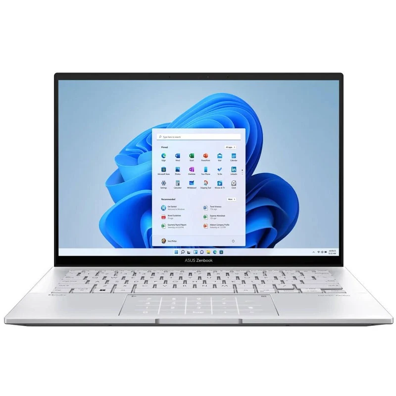 Asus Zenbook 14" Laptop, 2K OLED Touch Display, Intel Core i9-13900H, 16 GB RAM, 1 TB SSD, Intel Iris Xe Graphics, Windows 11 Home - Foggy Silver - Backlit English Keyboard