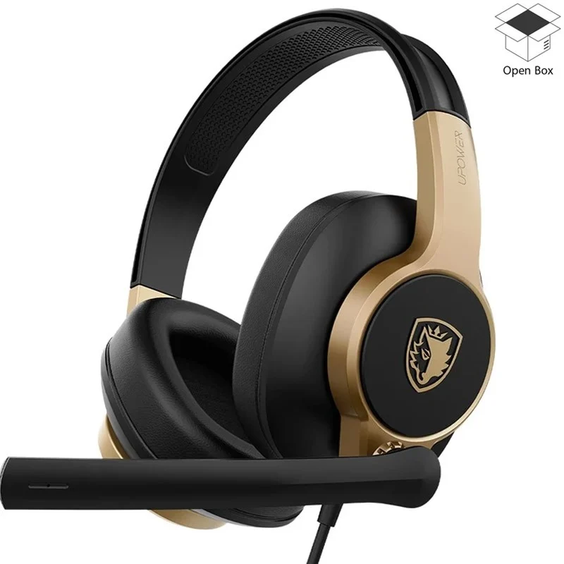 Sades SA-703 Upower Wired Gaming Headset, Gold - Open Box