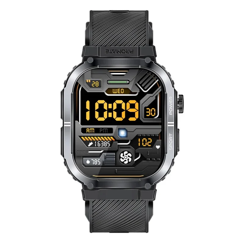 Promate 2.01" Fitness Tracker Smartwatch, IP68 Water Resistance - Black