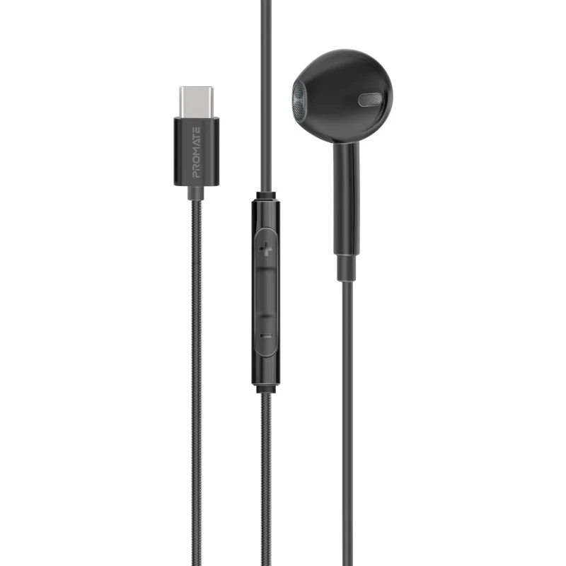 Promate Dynamic In-Ear Wired Earphone with USB-C Connector