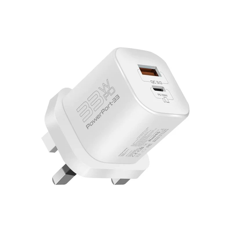 Promate 33W PD GaNFast Charger - White