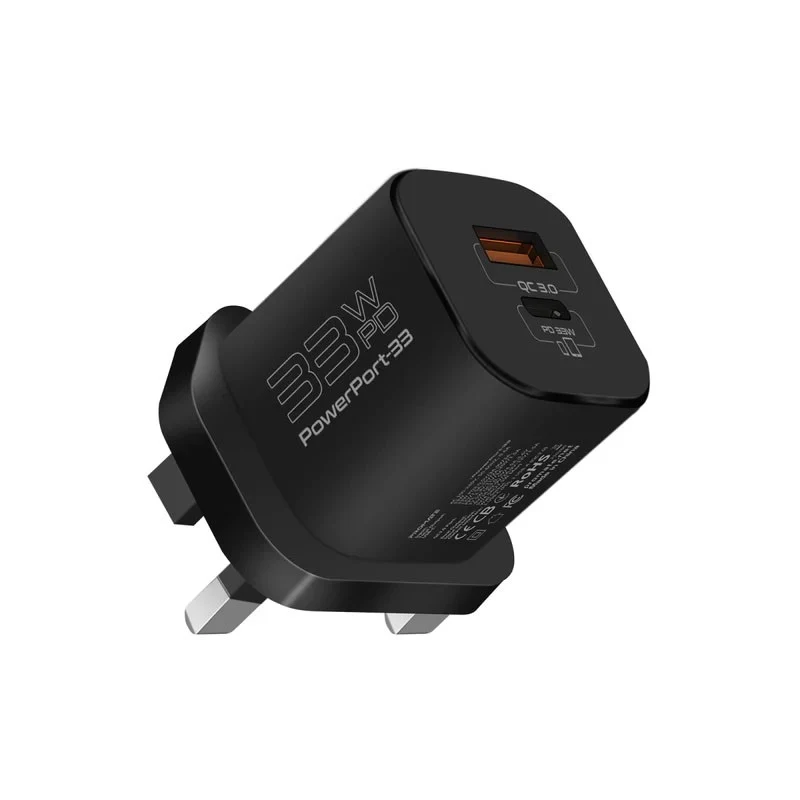Promate 33W PD GaNFast Charger - Black