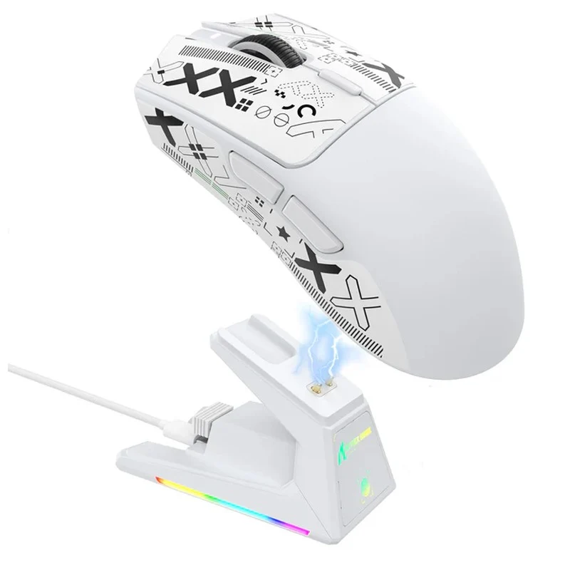 ATTACK SHARK X1 Tri-Mode (Wired/2.4G /Bluetooth) Wireless Gaming Mouse With Touchpad RGB Charging Dock PAW3395PRO Sensor (With Grip Tape)