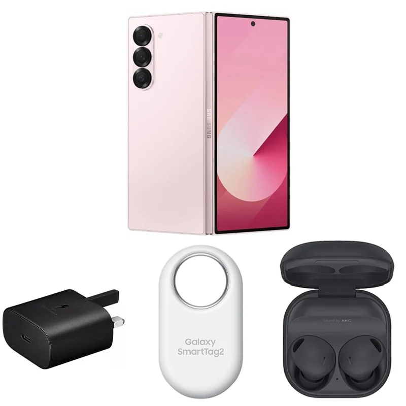 Samsung Galaxy Z Fold6 7.6" 12 GB RAM 1 TB, Pink with Buds Pro2 with SmartTag2 with 25W Adapter